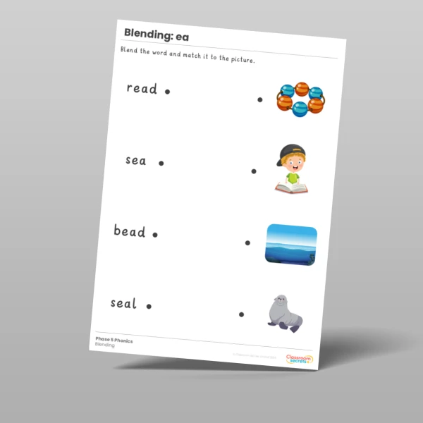 An image of the Phonics Blending Activities 'ea' Resource