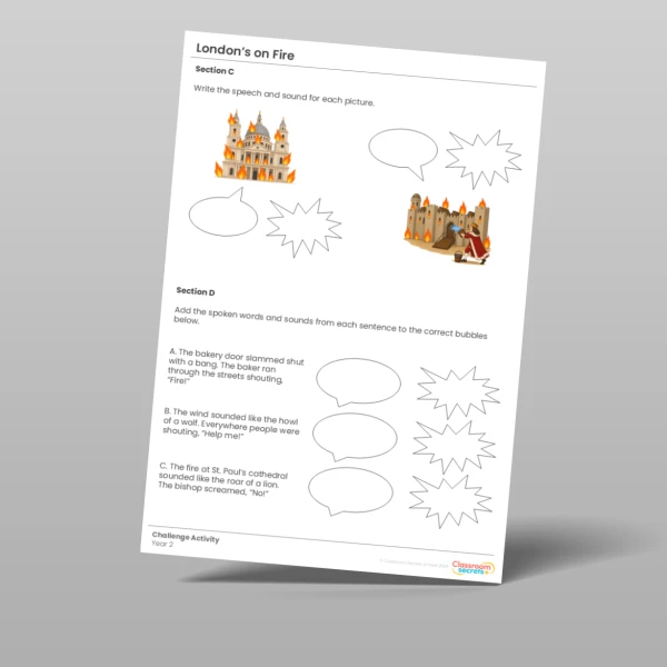 An image of the London's on Fire Whole Class Guided Reading Pack Resource