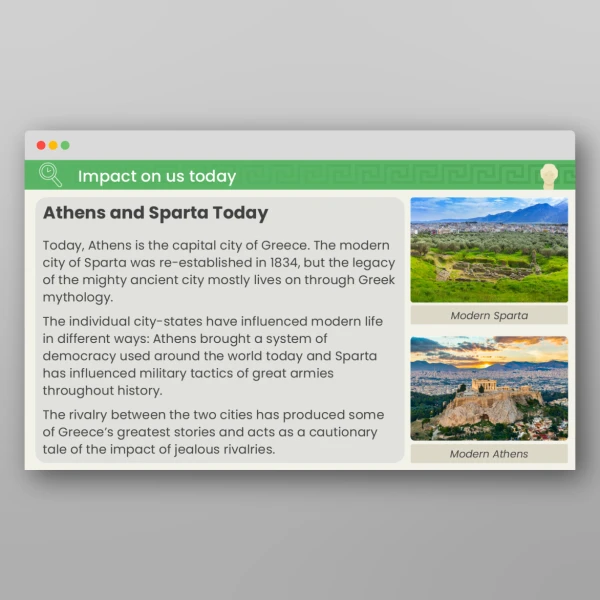 An image of the Lesson 2: What Were the Similarities and Differences between Athens and Sparta? PPT Resource