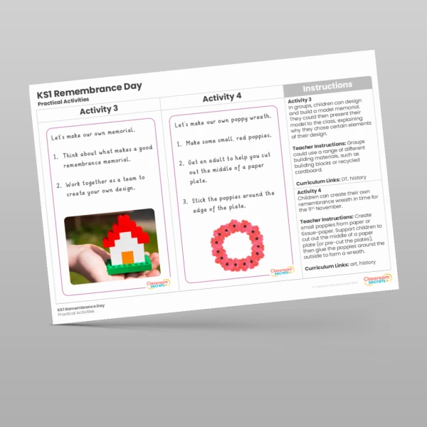An image of the Remembrance Activities Resource