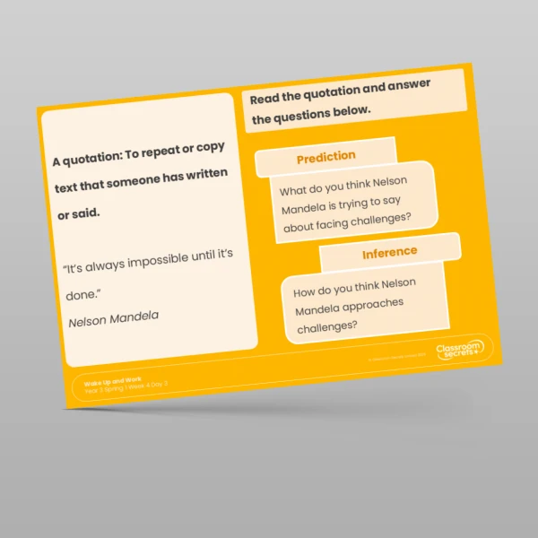 An image of the Spring 1 Week 4 Wake Up and Work Resource