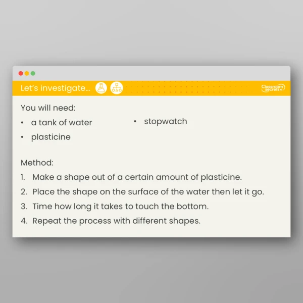 An image of the Lesson 4: What is Water Resistance and How Does it Affect Moving Objects? Investigation Resource