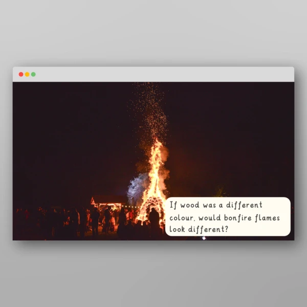 An image of the Bonfire Night I Wonder Discussion Prompts Resource