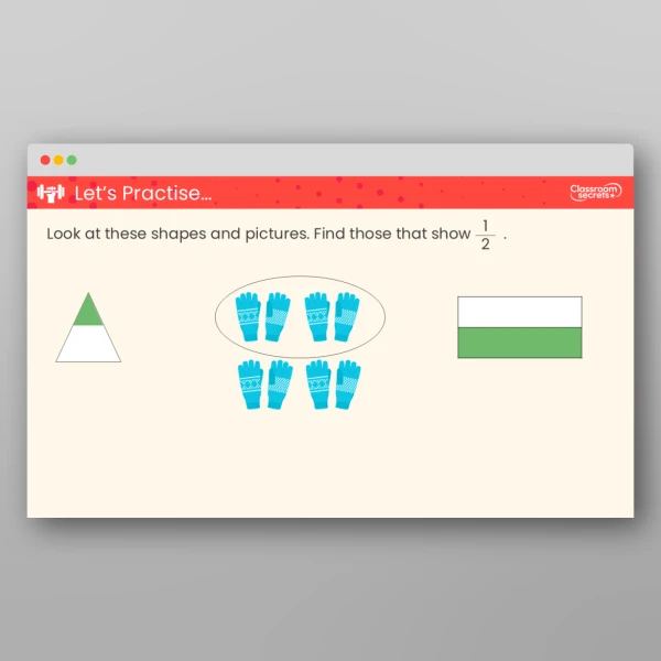 An image of the Recognise a Half Teaching PPT Resource