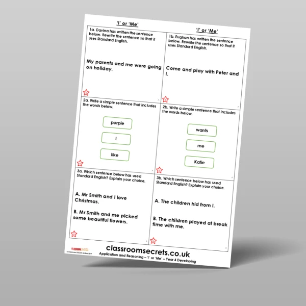 An image of the 'I' or 'Me' Application and Reasoning Resource