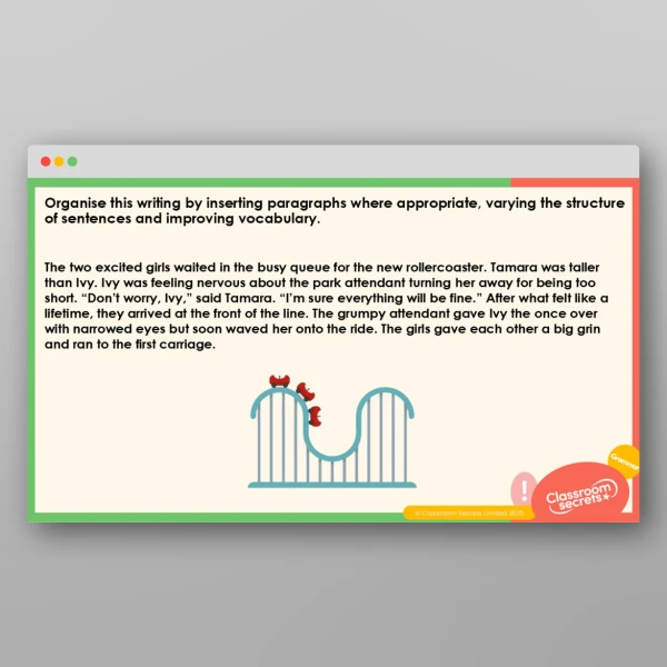 An image of the Consolidating Redrafting - Paragraphs Teaching PPT Resource