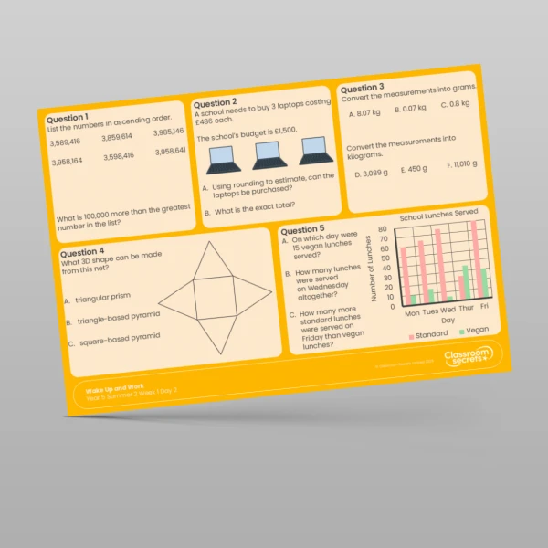 An image of the Summer 2 Week 1 Wake Up and Work Resource