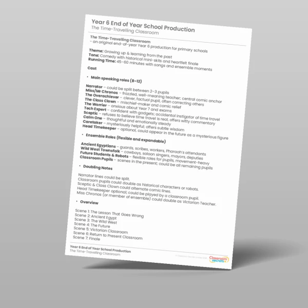 An image of the Year 6 End of Year School Production Resource