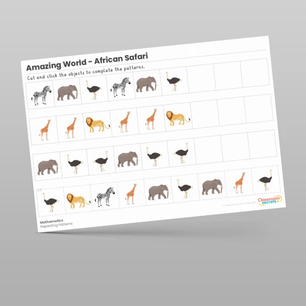 An image of the Amazing World - African Safari Maths Activities Resource