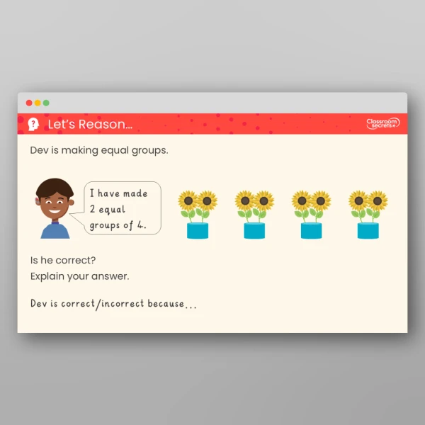 An image of the Make Equal Groups Teaching PPT Resource