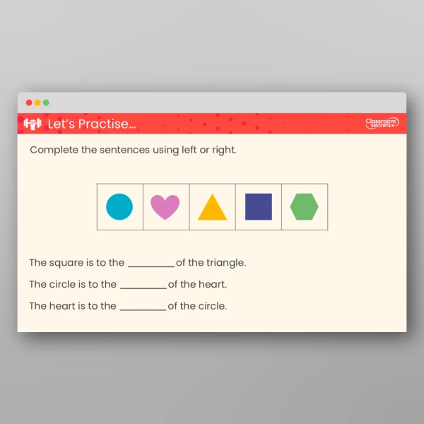 An image of the Describe Position - Left and Right Teaching PPT Resource