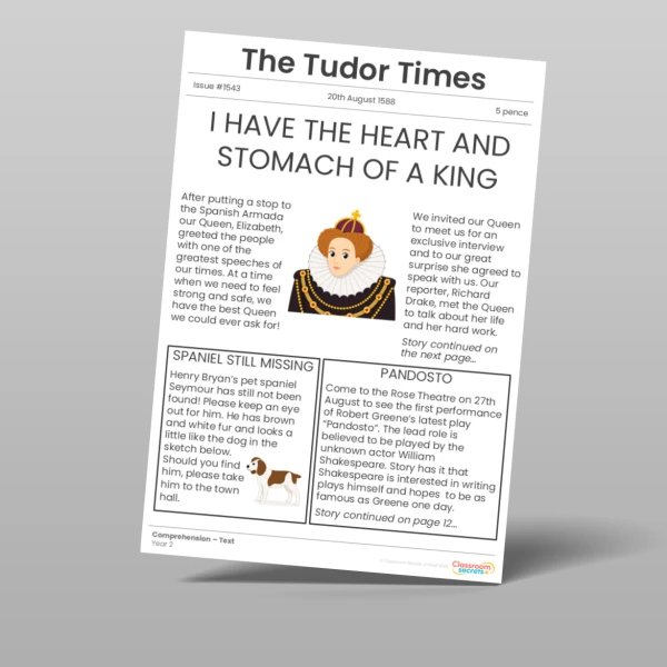 An image of the The Tudor Times Whole Class Guided Reading Pack Resource