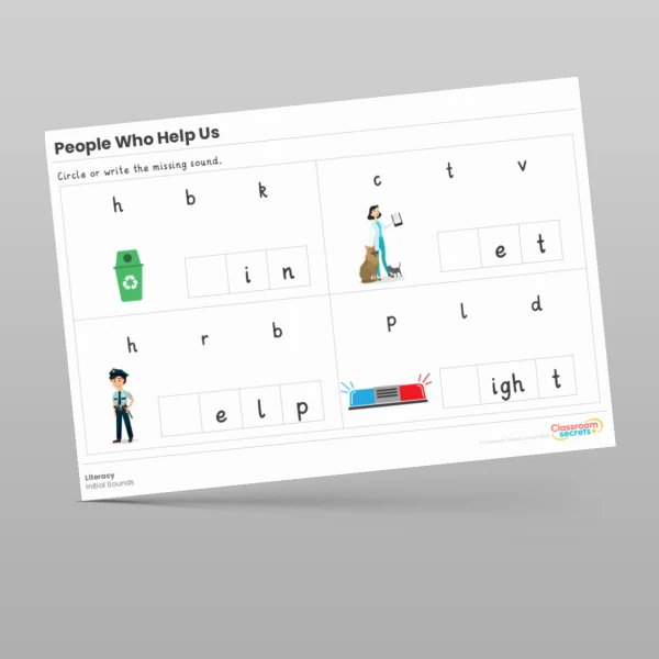 An image of the People Who Help Us Literacy Activities Resource