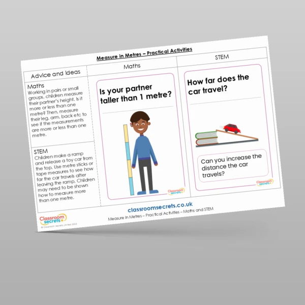 An image of the Measure in Metres Practical Activities Resource