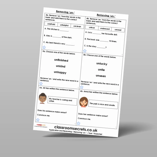 An image of the Removing 'un-' Application and Reasoning Resource