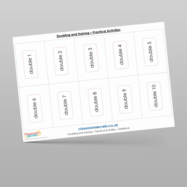 An image of the Doubling and Halving Practical Activities Resource