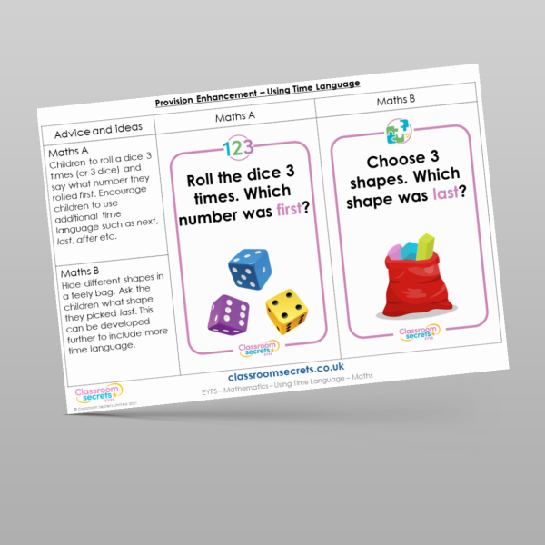 Eyfs Using Time Language Provision Enhancement Resource | Classroom Secrets