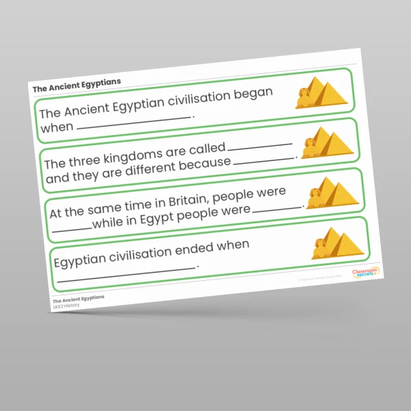 An image of the The Ancient Egyptians Stem Sentences Resource