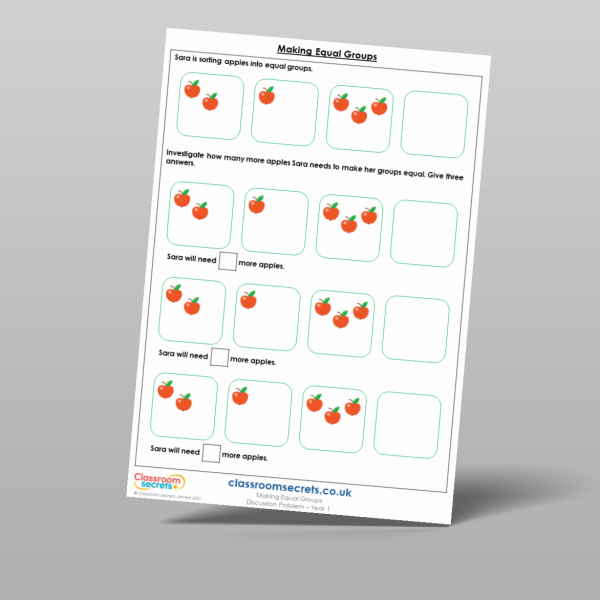 Year 1 Making Equal Groups Discussion Problem Resource | Classroom Secrets