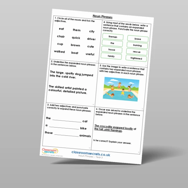 An image of the Noun Phrases Mixed Activity Resource
