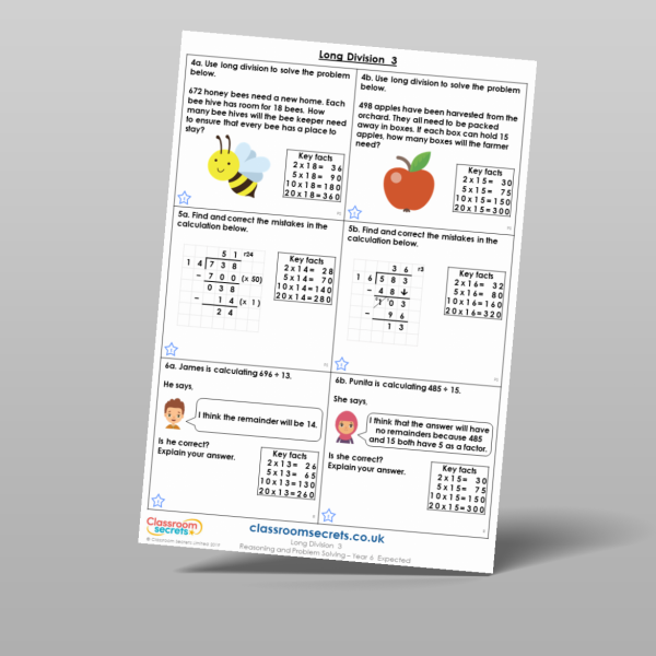 Year 6 Long Division 3 Reasoning And Problem Solving Resource Year 6 Long Division 3 Reasoning And Problem Solving Resource
