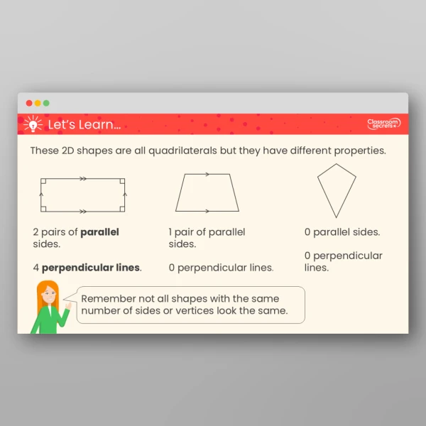 An image of the Recognise and Describe 2D Shapes Teaching PPT Resource