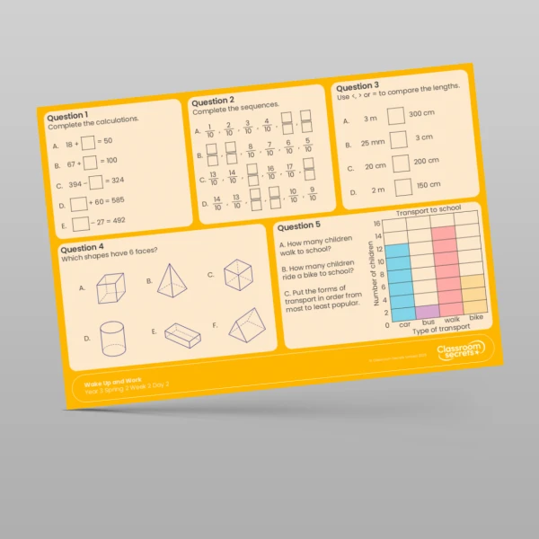 An image of the Spring 2 Week 2 Wake Up and Work Resource