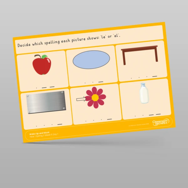 An image of the Spring 2 Week 5 Wake Up and Work Resource