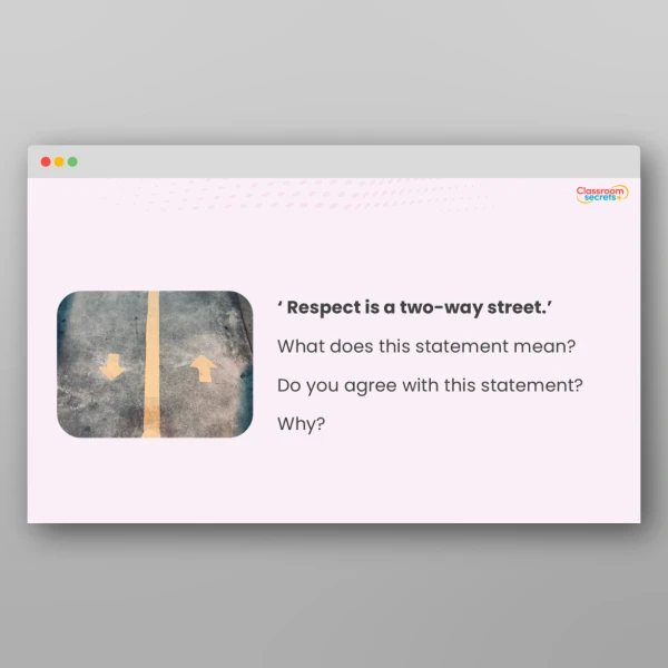 An image of the Values - Respect PPT Resource