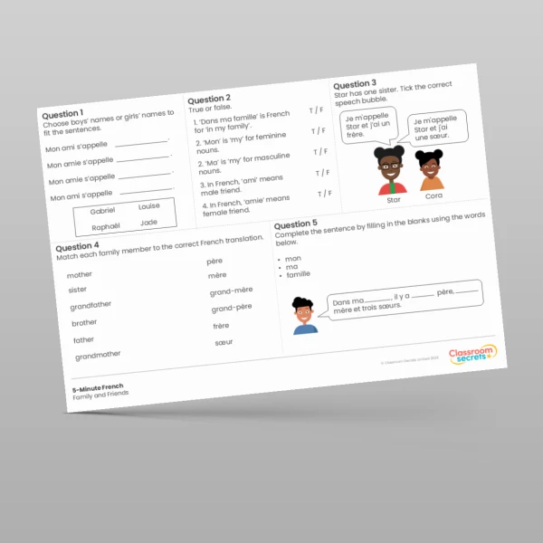 An image of the 5-Minute French Family and Friends Resource
