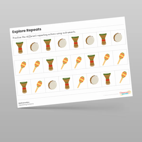An image of the Explore Repeats Instrument Action Cards Resource