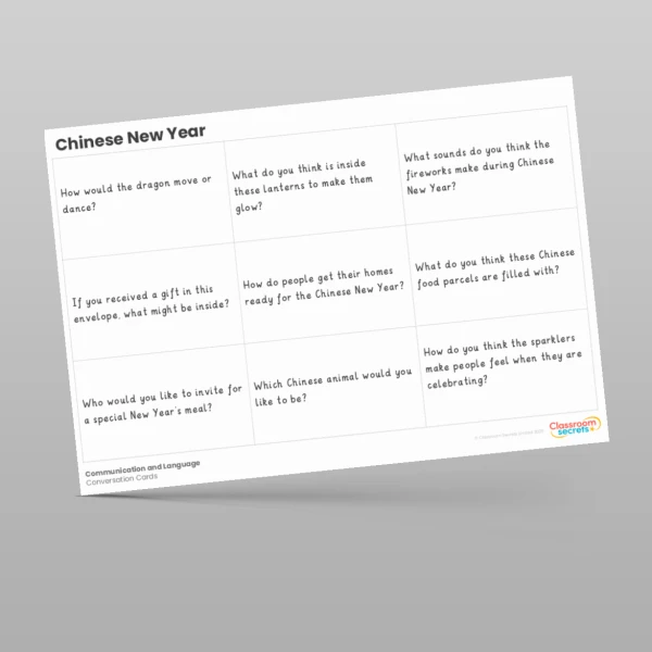 An image of the Chinese New Year Conversation Cards Resource
