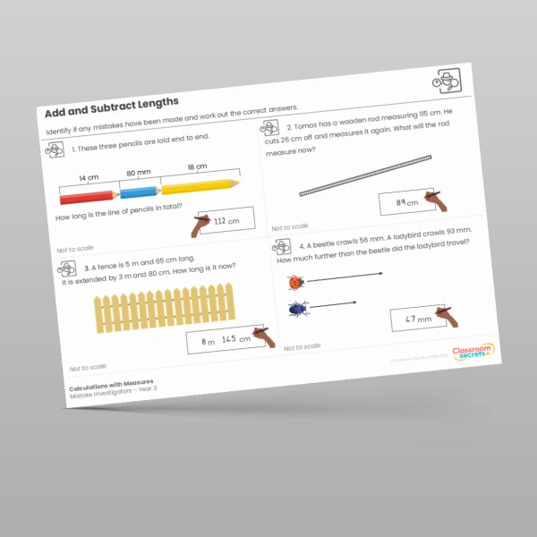 An image of the Calculations with Measures Mistake Investigators Resource