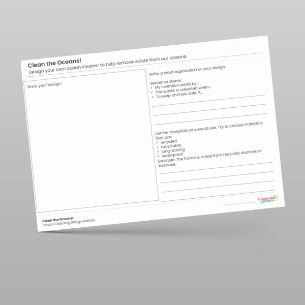 An image of the Clean the Oceans Design Activity Resource