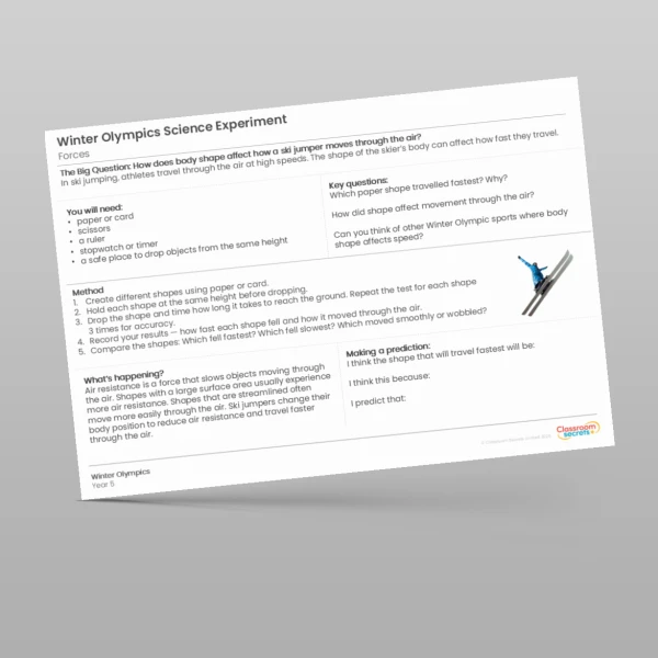 An image of the Winter Olympics Science Experiments Resource