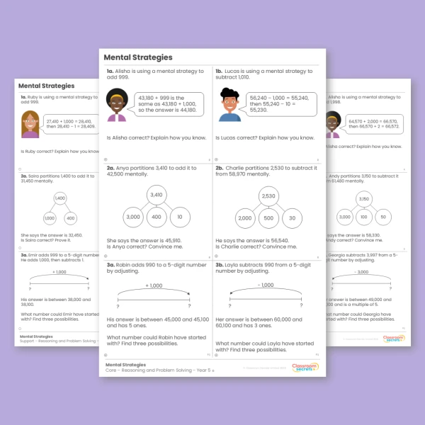 Year 5 Mental Strategies Addition and Subtraction Reasoning and Problem Solving