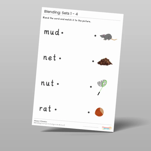 An image of the Phonics Blending Activities: Sets 1 - 4 Resource