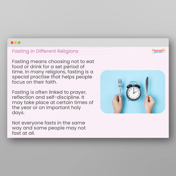 An image of the Fasting in Different Religions PPT Resource
