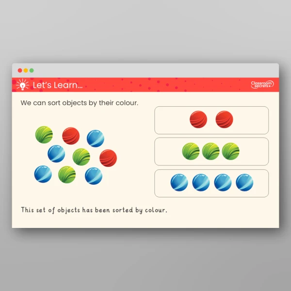 An image of the Sort Objects Teaching PPT Resource