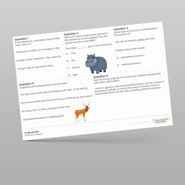 An image of the 5-Minute GPS Summer 2 Week 2 Resource