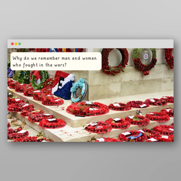 An image of the Remembrance Day I Wonder Discussion Prompts Resource