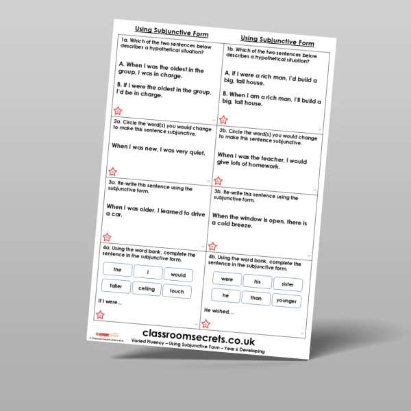 An image of the Using Subjunctive Form Varied Fluency Resource