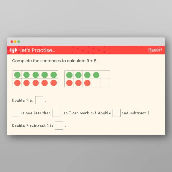 An image of the Near Doubles Teaching PPT Resource