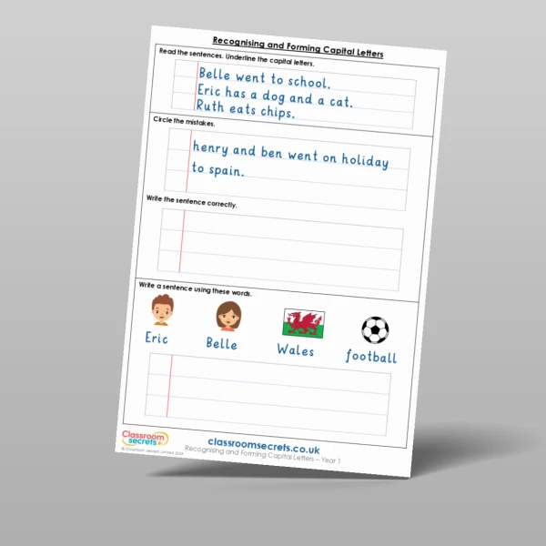 An image of the Recognising and Forming Capital Letters Mixed Activity Resource