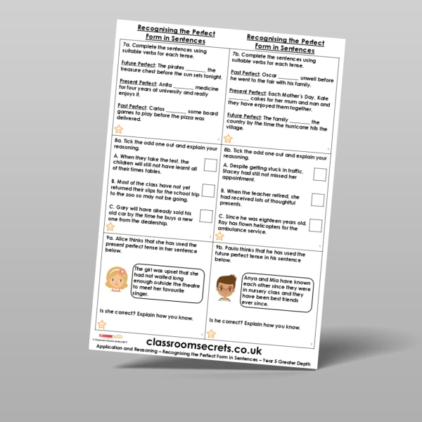 An image of the Recognising the Perfect Form in Sentences Application and Reasoning Resource