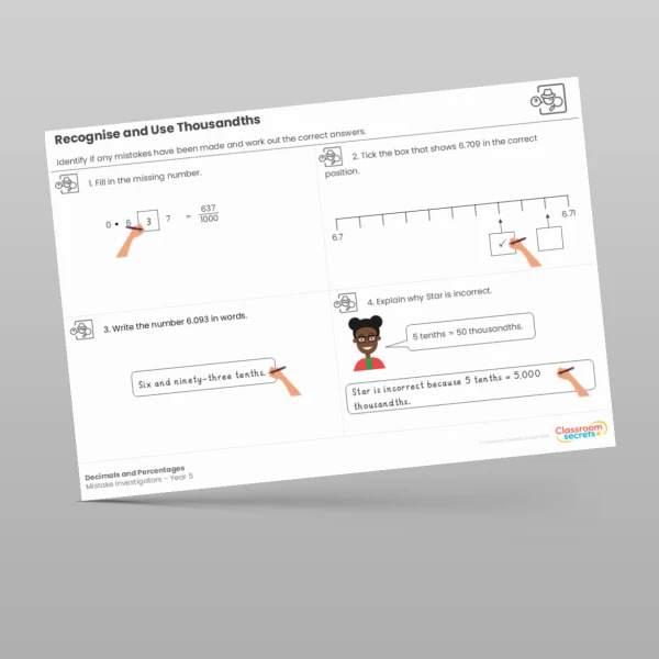 An image of the Decimals and Percentages Mistake Investigators Resource