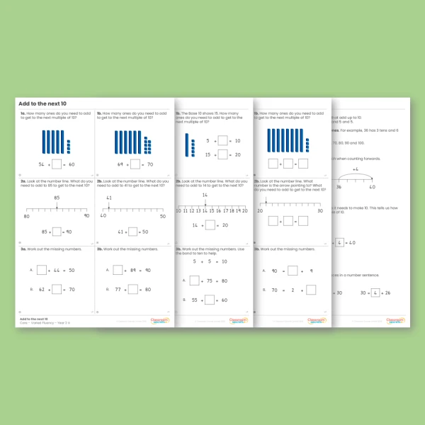 Year 2 Add to the Next 10 Addition and Subtraction Varied Fluency