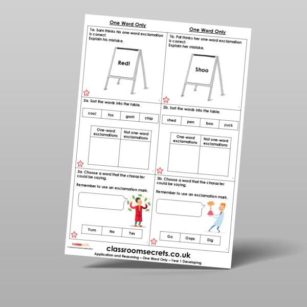 An image of the Free One Word Only Application and Reasoning Resource