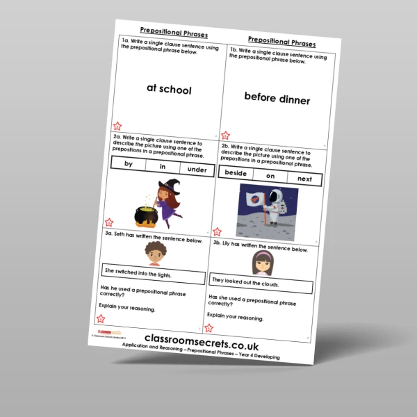 An image of the Prepositional Phrases Application and Reasoning Resource