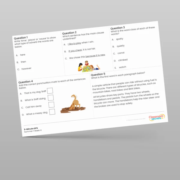 An image of the 5-Minute GPS Summer 1 Week 4 Resource